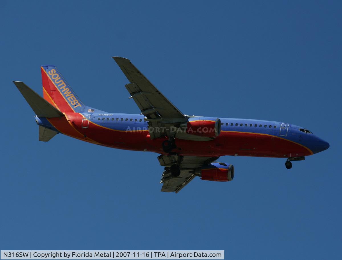 N316SW, 1986 Boeing 737-3H4 C/N 23338, Southwest