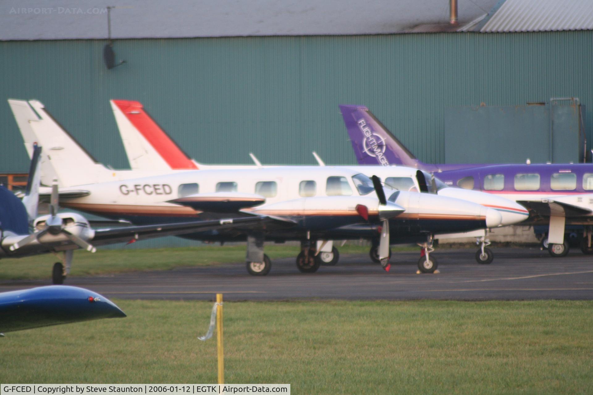G-FCED, 1981 Piper PA-31T2-620 Cheyenne IIXL C/N 31T-8166013, Taken on a winters day at Kidlington, Oxford