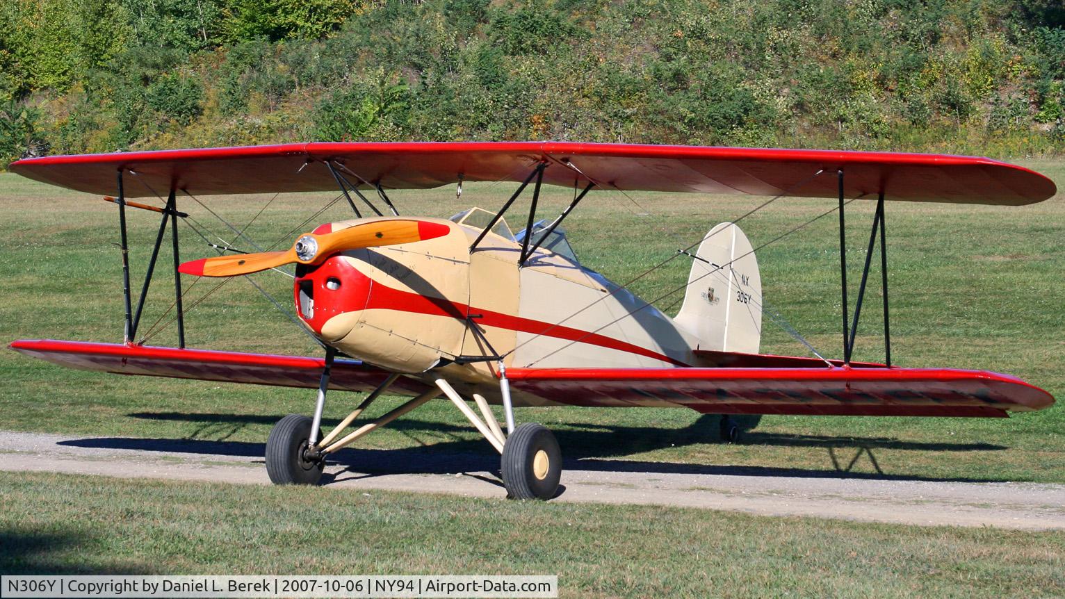N306Y, Great Lakes 2T-1R Sport Trainer C/N H003, Here is the same aircraft, at rest.