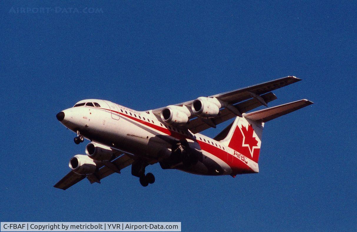 C-FBAF, 1987 British Aerospace BAe.146-200 C/N E2096, YVR,1990s