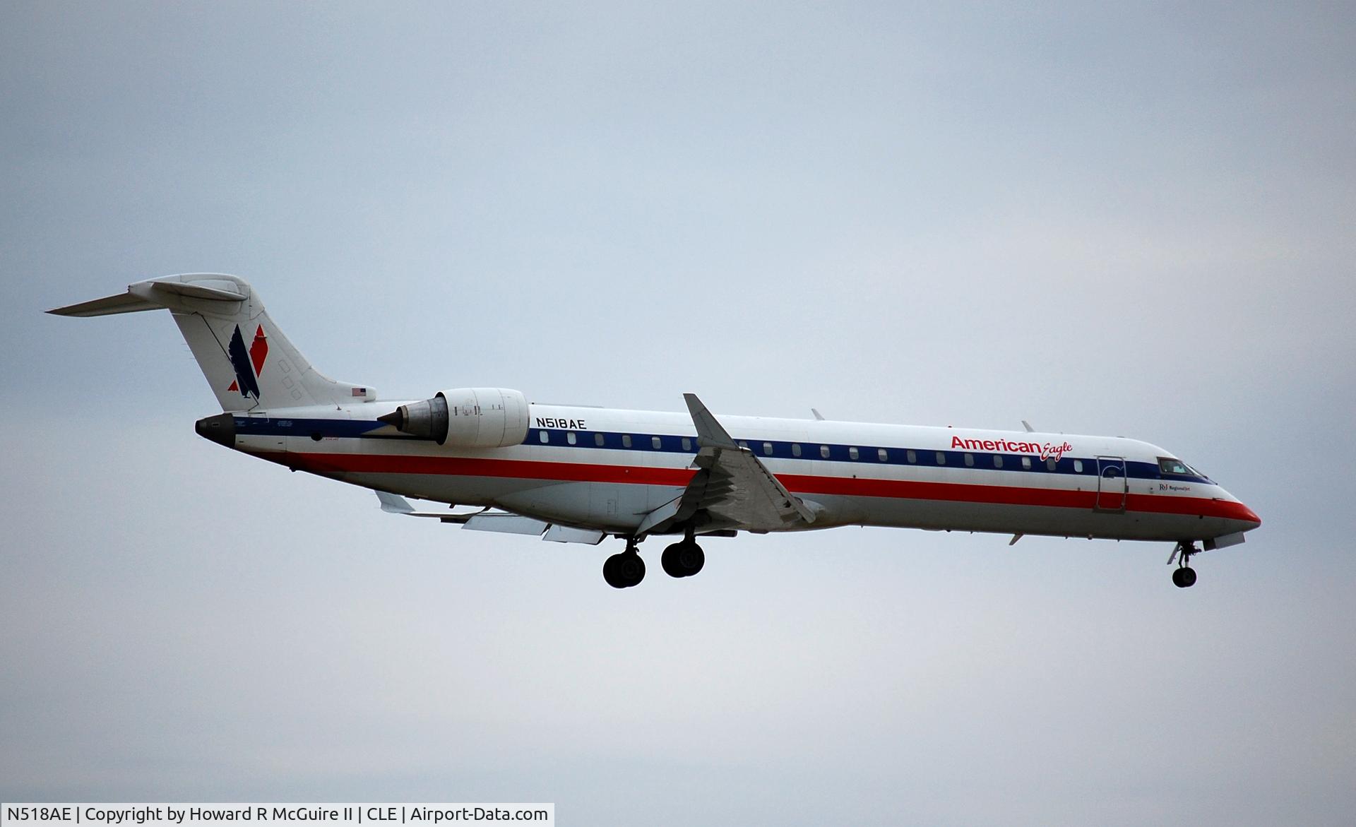 N518AE, 2003 Bombardier CRJ-701ER (CL-600-2C10) Regional Jet C/N 10126, Cleveland Hopkins Airport