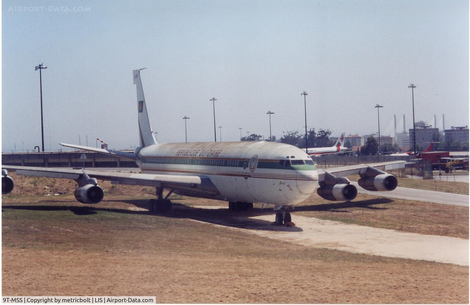 9T-MSS, 1968 Boeing 707-382B C/N 19969, ex-TAP sold to Zaire but abandoned at LIS.Photo Jul.2003