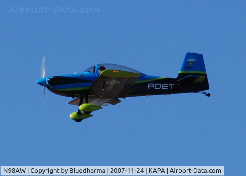 N98AW, 2001 Vans RV-8 C/N 80270, Final approach to 17R. ethanol