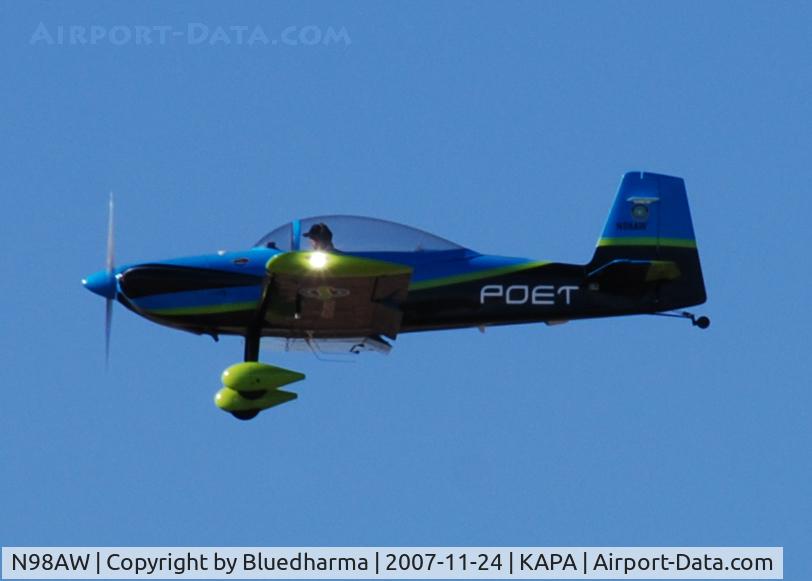 N98AW, 2001 Vans RV-8 C/N 80270, Final approach to 17R. ethanol