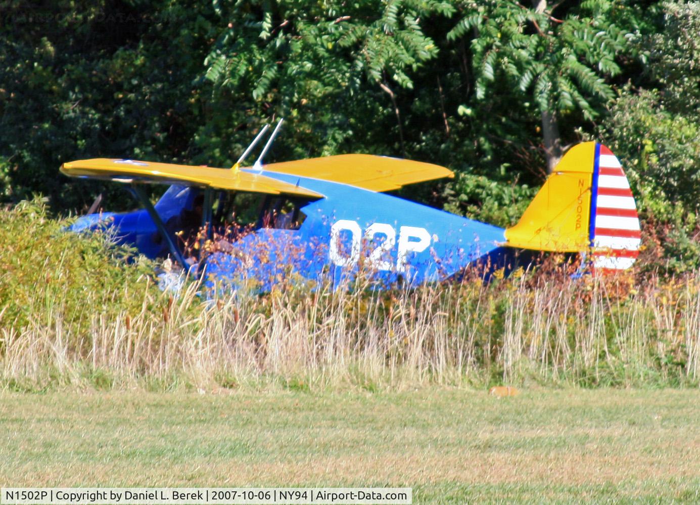 N1502P, 1954 Piper PA-22-135 Tri-Pacer C/N 22-2366, This 1954-vintage Tri-Pacer was trying to hide among the tall grass on the opposite side of the airstrip.