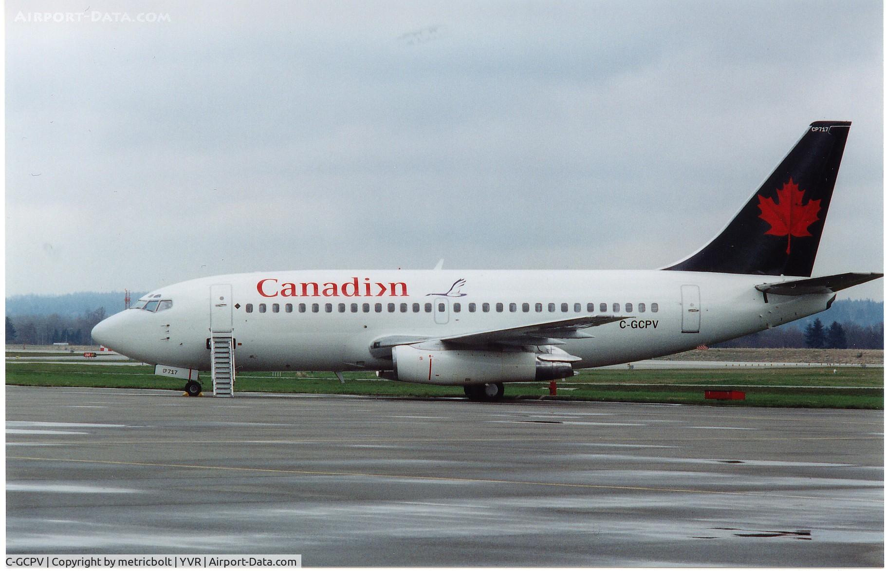 C-GCPV, 1981 Boeing 737-217 C/N 22260, Canadian Airlines to Air Canada transitional colour scheme