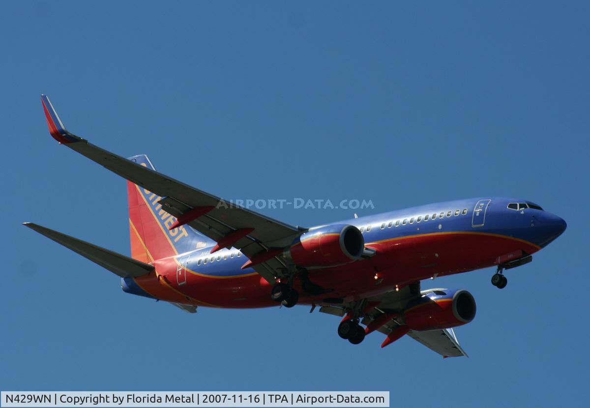 N429WN, 2002 Boeing 737-7H4 C/N 33658, Southwest