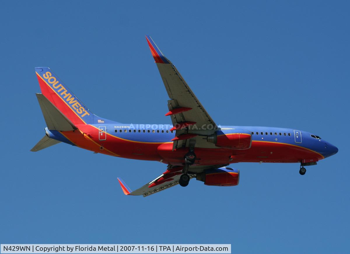 N429WN, 2002 Boeing 737-7H4 C/N 33658, Southwest