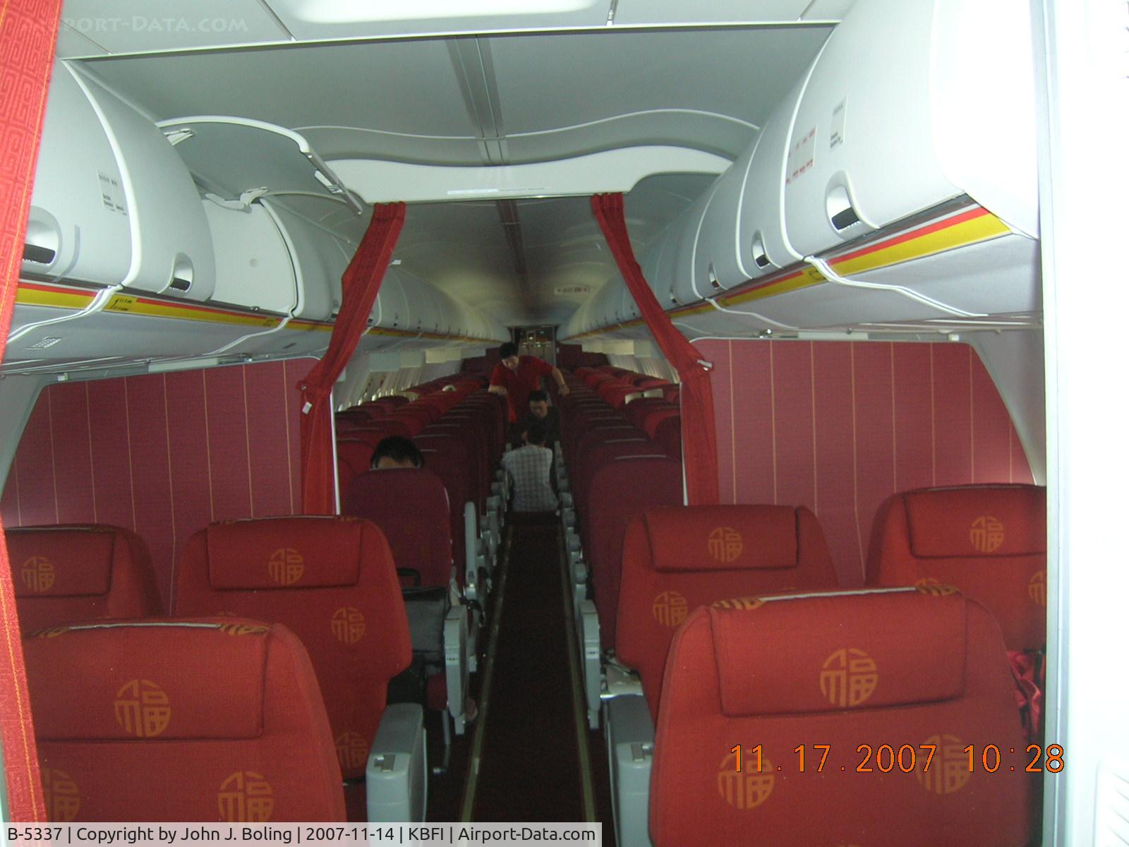B-5337, 2007 Boeing 737-84P C/N 35747, Interior of new B737-84P. Had that 'New Car' smell