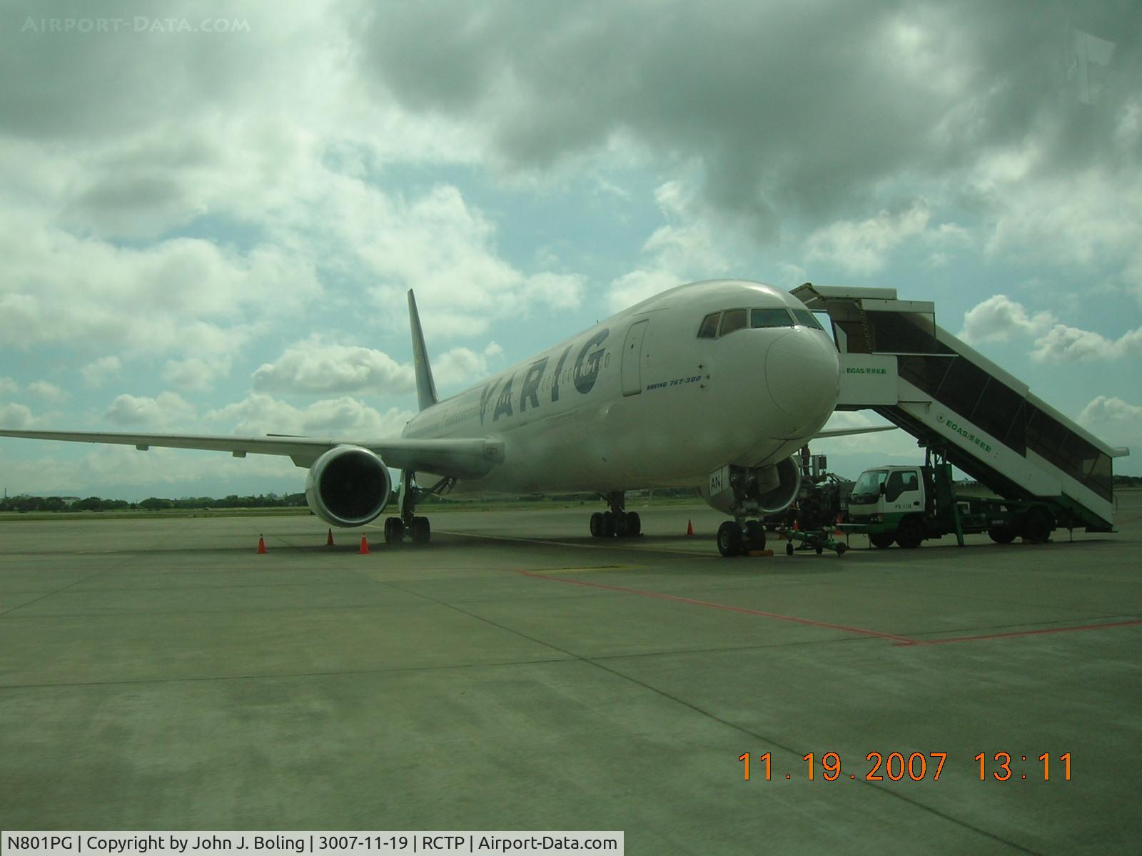 N801PG, 1996 Boeing 767-328/ER C/N 27427, Ready to depart Taipei, Taiwan for Anchorage then Greensboro, N.C.