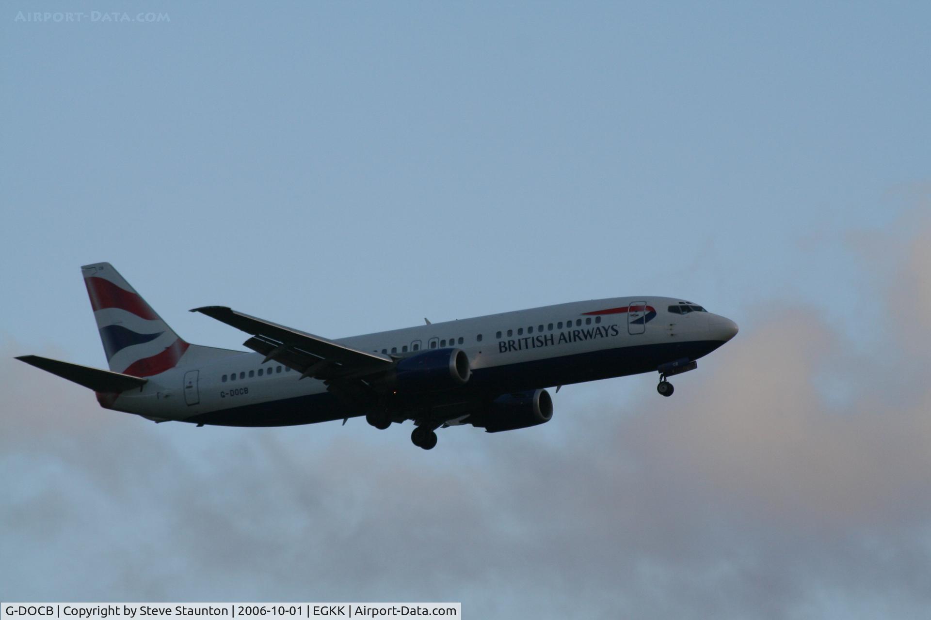 G-DOCB, 1991 Boeing 737-436 C/N 25304, Taken at Gatwick Airport October 2006