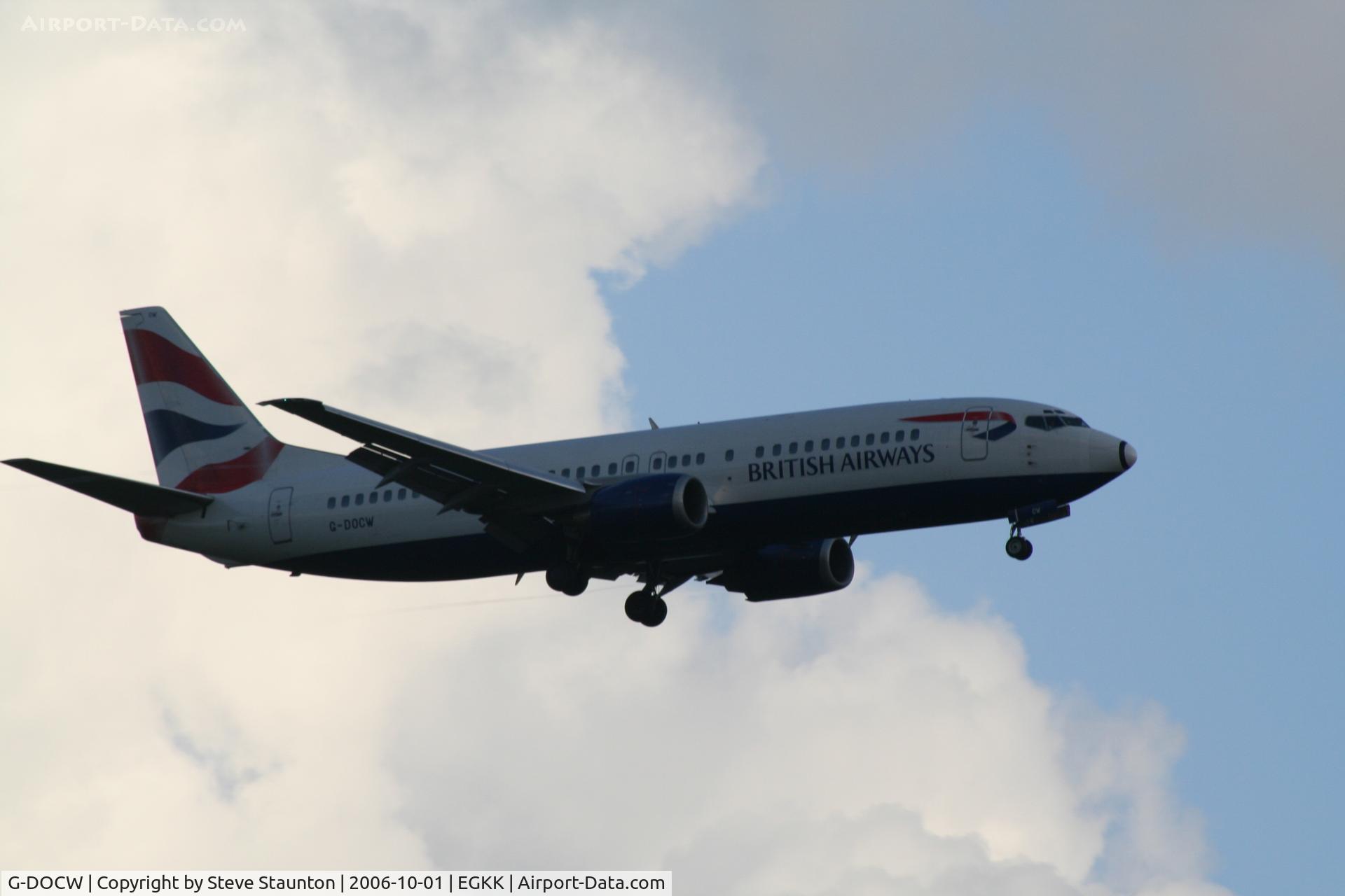 G-DOCW, 1992 Boeing 737-436 C/N 25856, Taken at Gatwick Airport October 2006