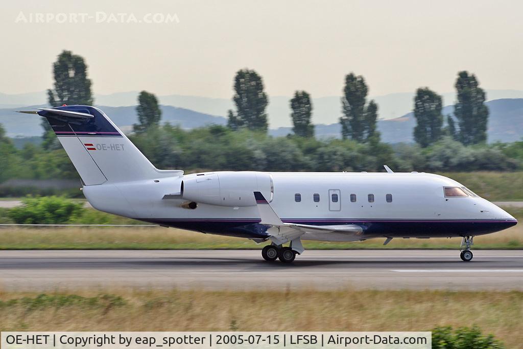 OE-HET, 1983 Canadair Challenger 600S (CL-600-1A11) C/N 1085, departing rwy 16
