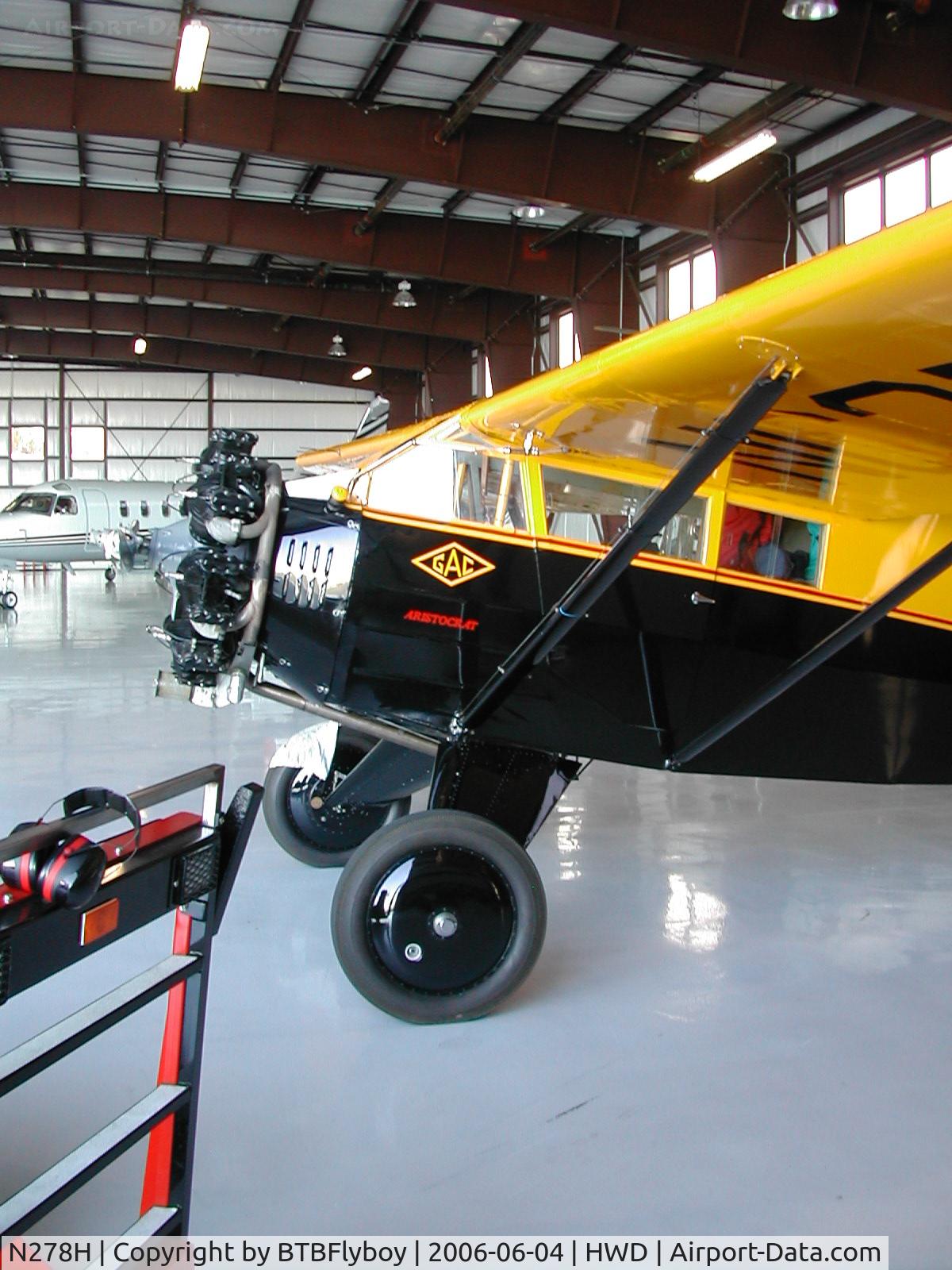 N278H, 1929 General Aircraft Corp 102-A Aristocrat C/N 20, At home in the hangar after the 2006 Merced Antique Fly-in