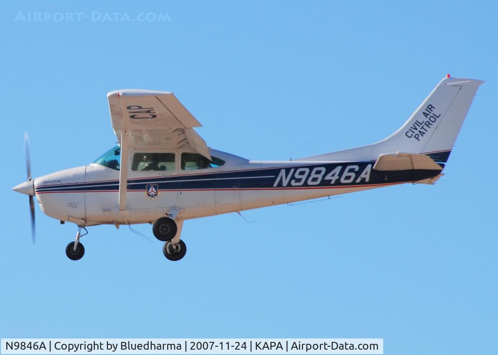 N9846A, 1984 Cessna 182R Skylane C/N 18268415, Approach to 17L ( civil air patrol )