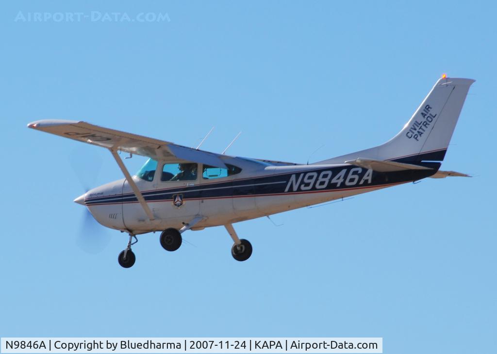 N9846A, 1984 Cessna 182R Skylane C/N 18268415, Approach to 17L ( civil air patrol )