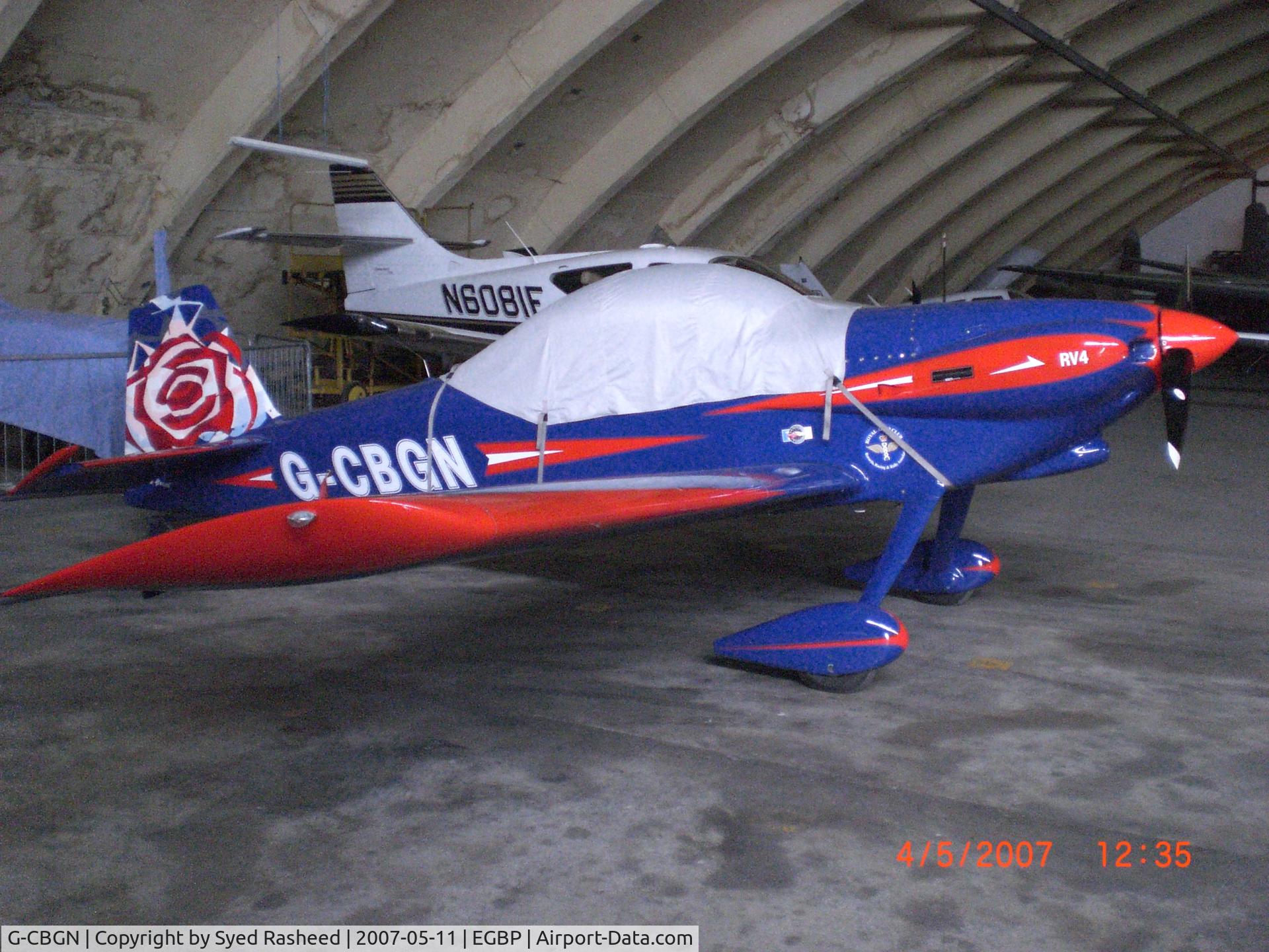 G-CBGN, 2003 Vans RV-4 C/N PFA 181-12443, Parked in the Delta Jets Hanger