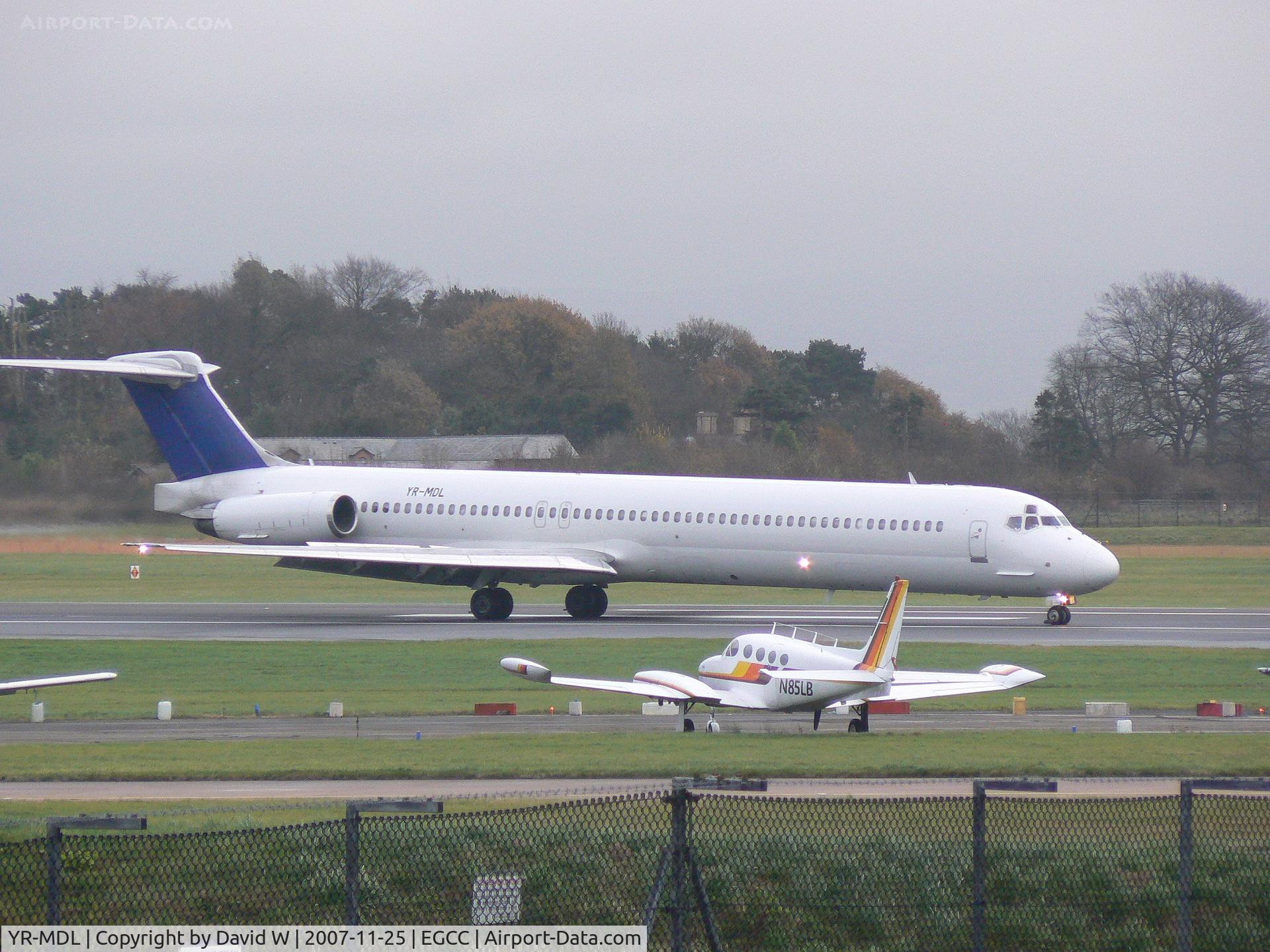YR-MDL, 1981 McDonnell Douglas MD-82 (DC-9-82) C/N 48079, Just landed at Manchester.