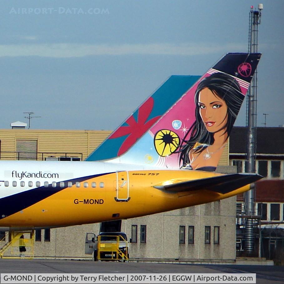 G-MOND, 1983 Boeing 757-2T7 C/N 22960, Kandi logo on Monarch B757