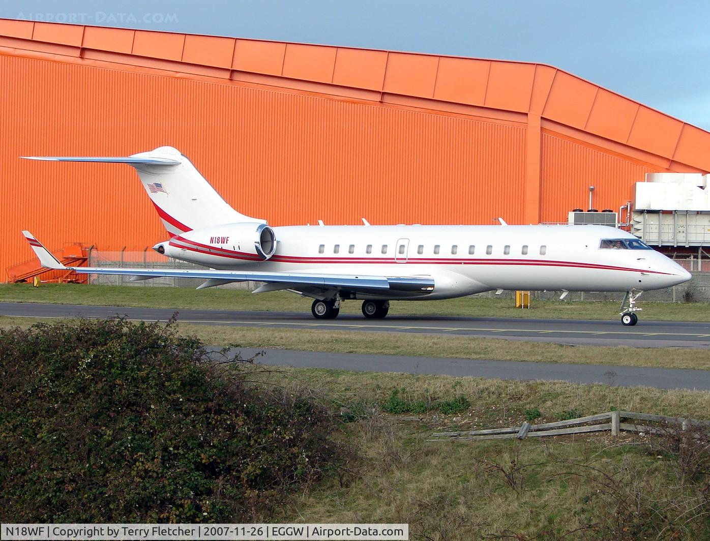 N18WF, 2006 Bombardier BD-700-1A10 Global Express XRS C/N 9215, Global Express at Luton