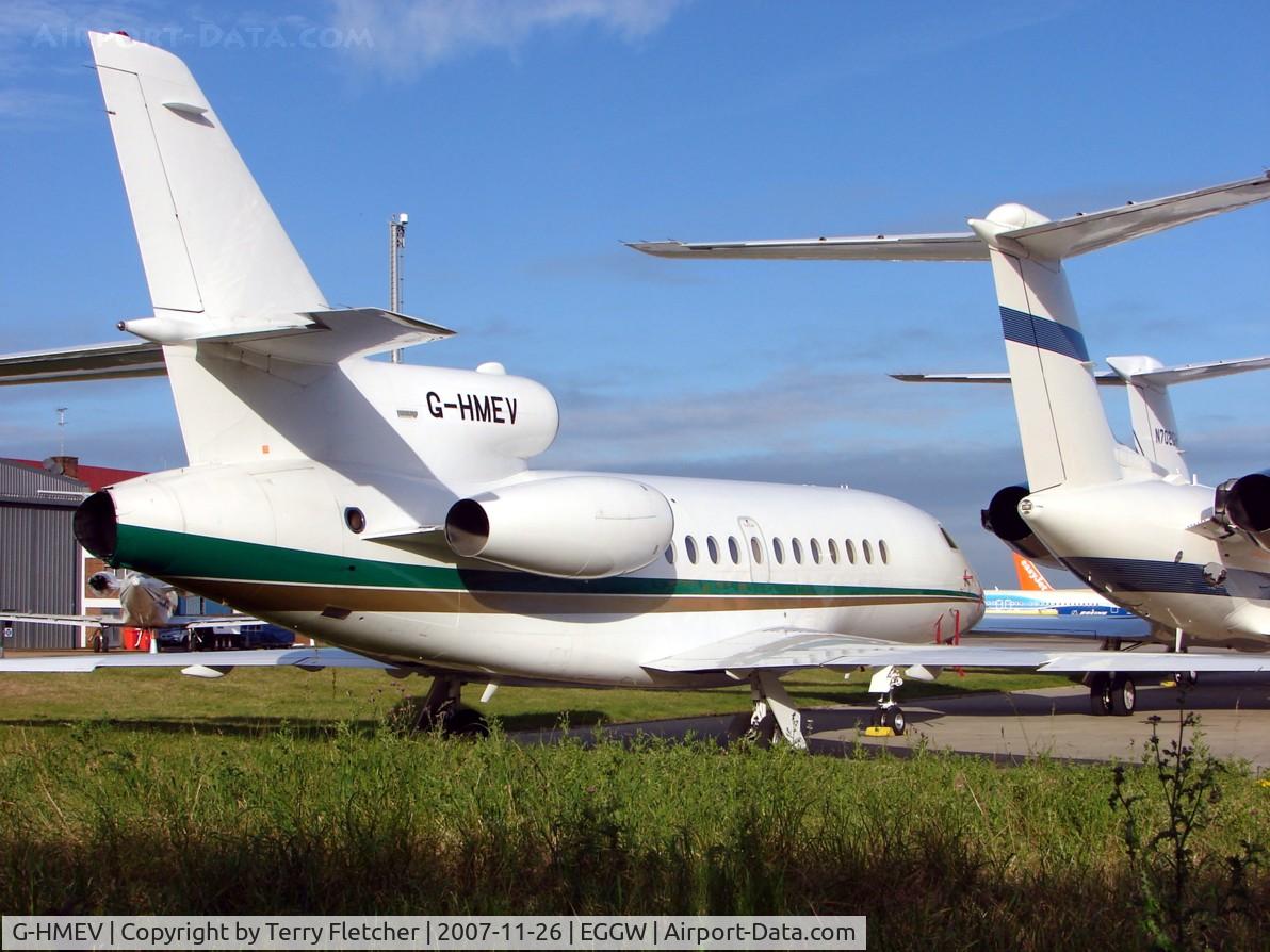 G-HMEV, 1986 Dassault Falcon 900 C/N 5, This falcon seems to have been parked in the same Luton corner for sometime now