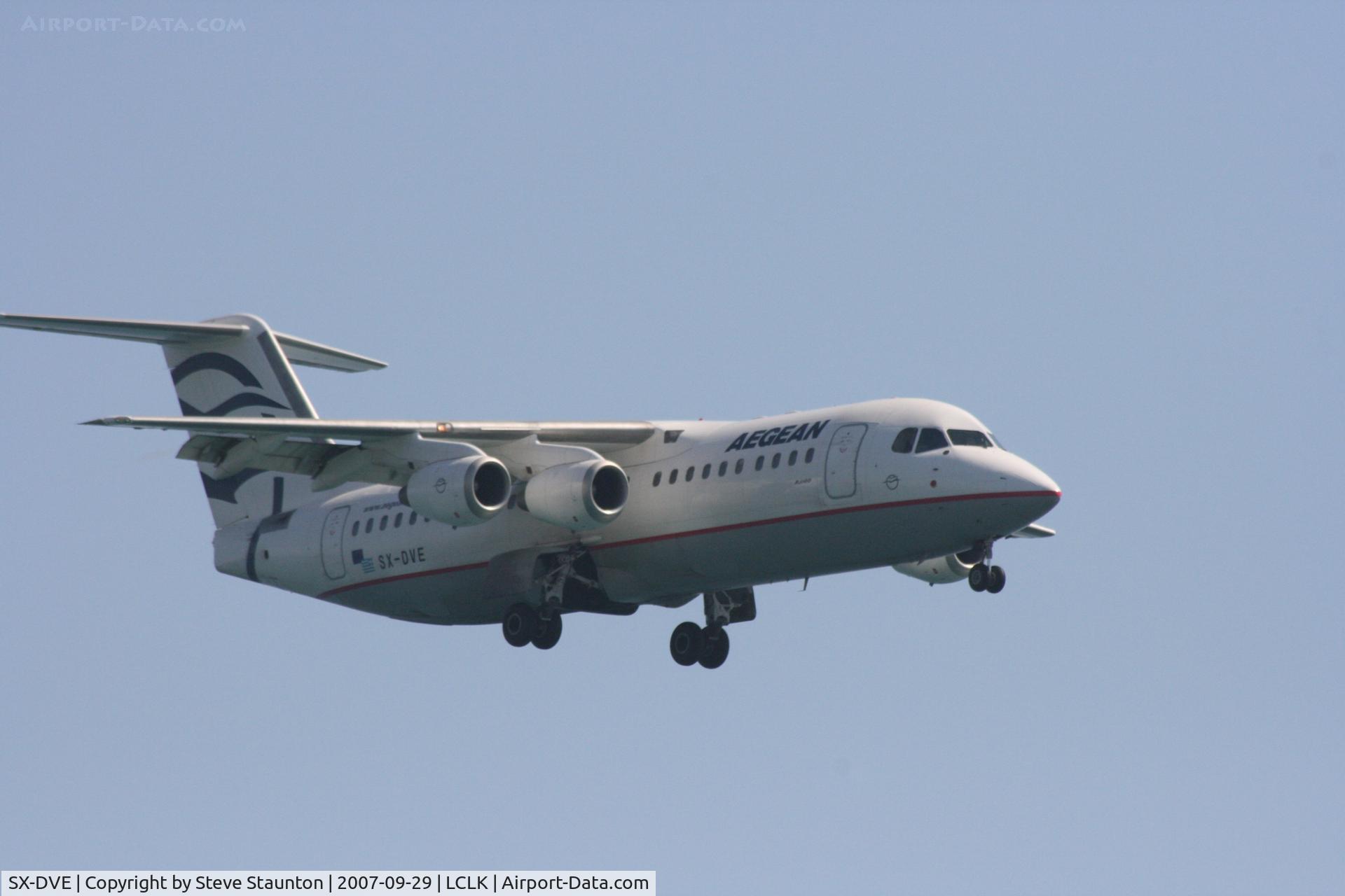 SX-DVE, 2000 British Aerospace Avro 146-RJ100 C/N E3374, Taken on a beach in Larnaca 29th September 2007