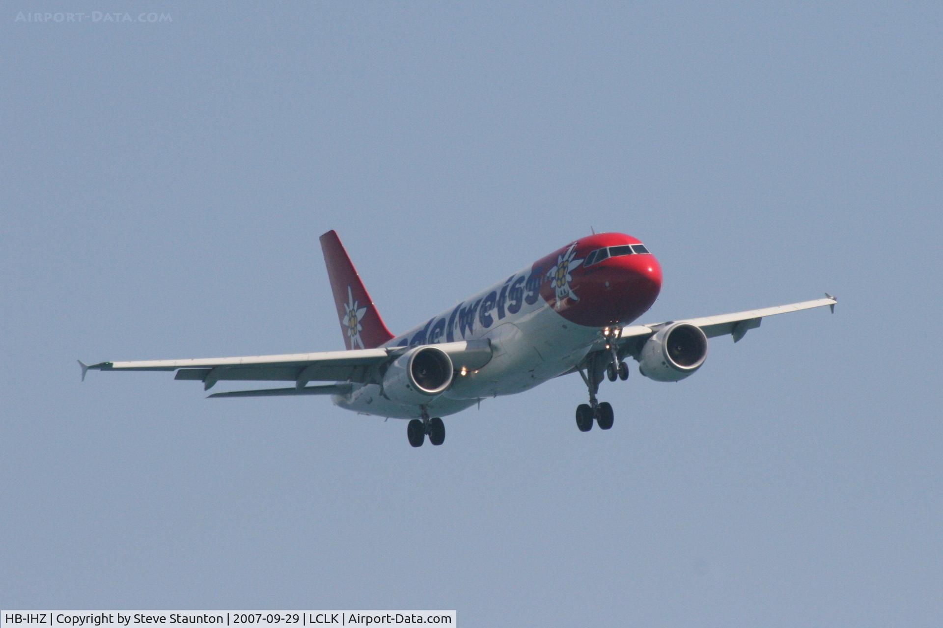 HB-IHZ, 1999 Airbus A320-214 C/N 1026, Taken on a beach in Larnaca 29th September 2007