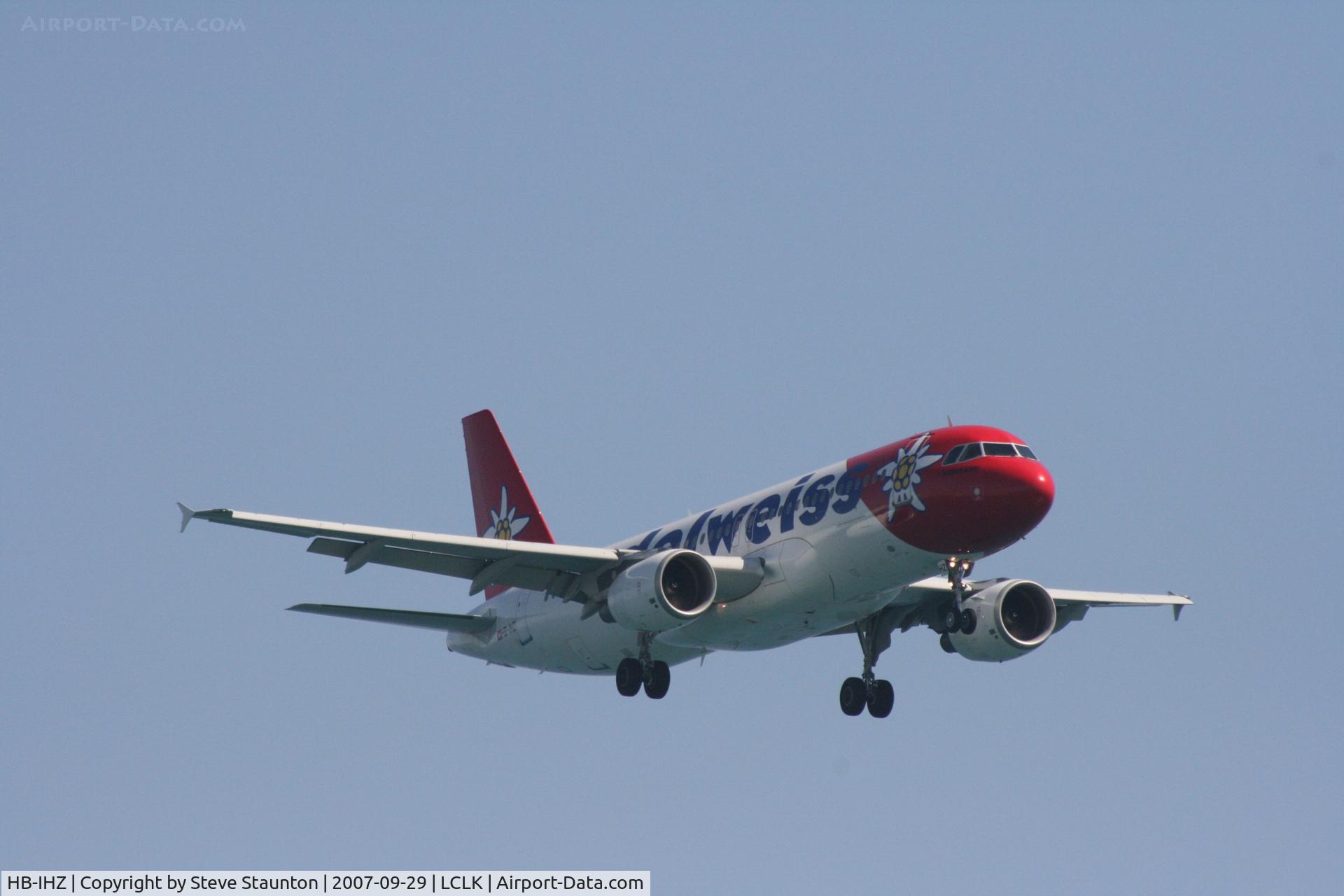HB-IHZ, 1999 Airbus A320-214 C/N 1026, Taken on a beach in Larnaca 29th September 2007