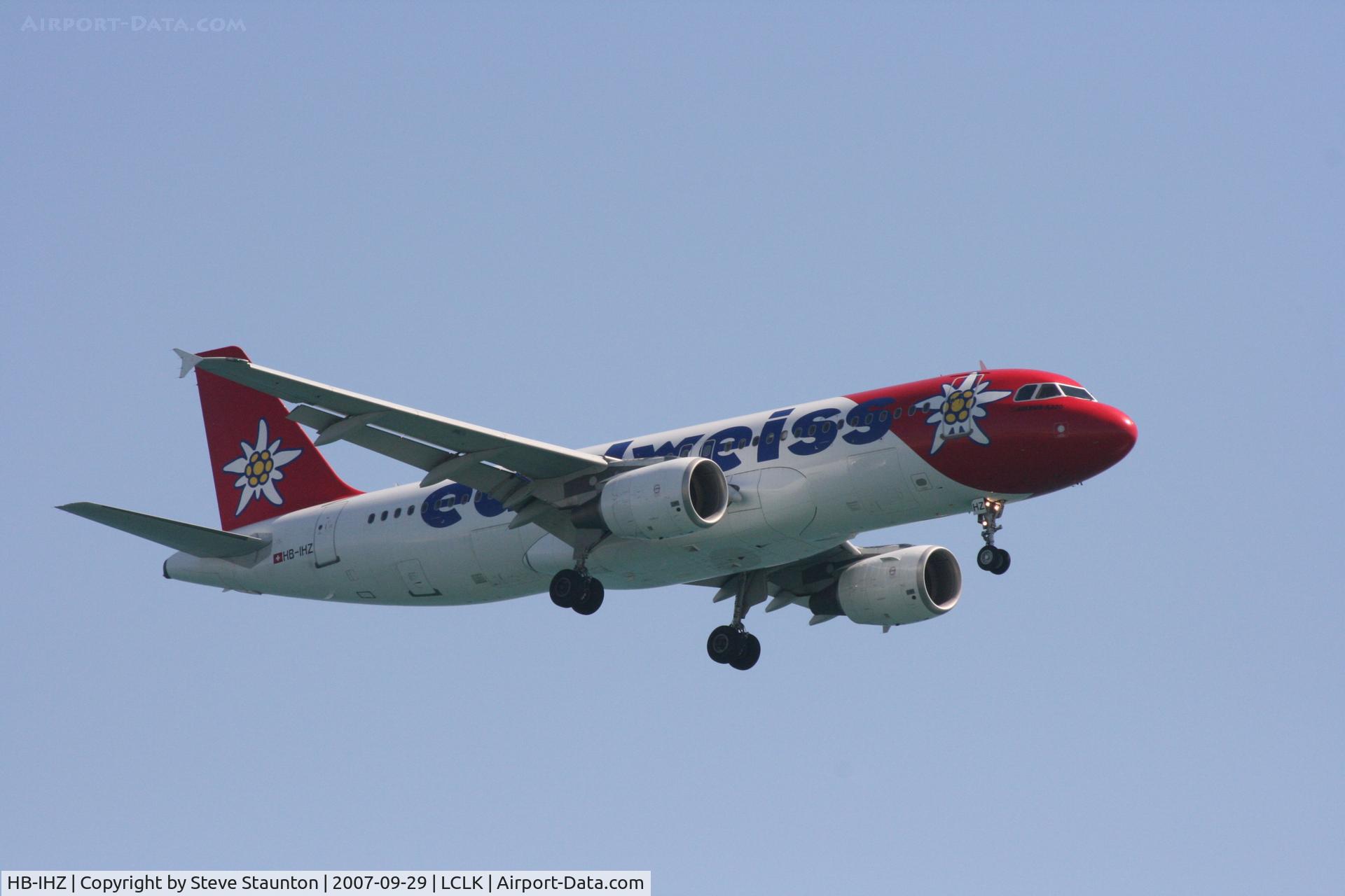 HB-IHZ, 1999 Airbus A320-214 C/N 1026, Taken on a beach in Larnaca 29th September 2007