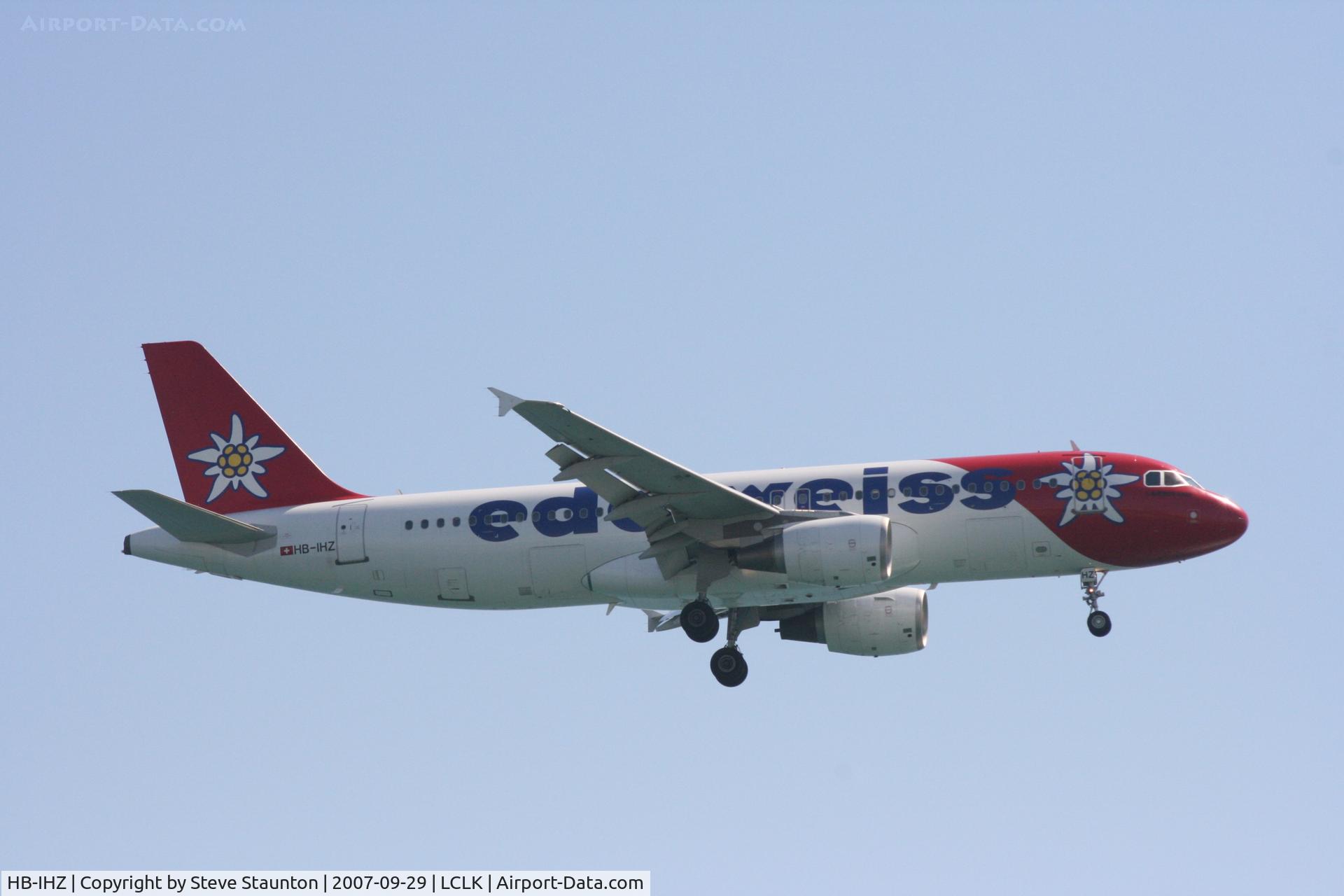 HB-IHZ, 1999 Airbus A320-214 C/N 1026, Taken on a beach in Larnaca 29th September 2007