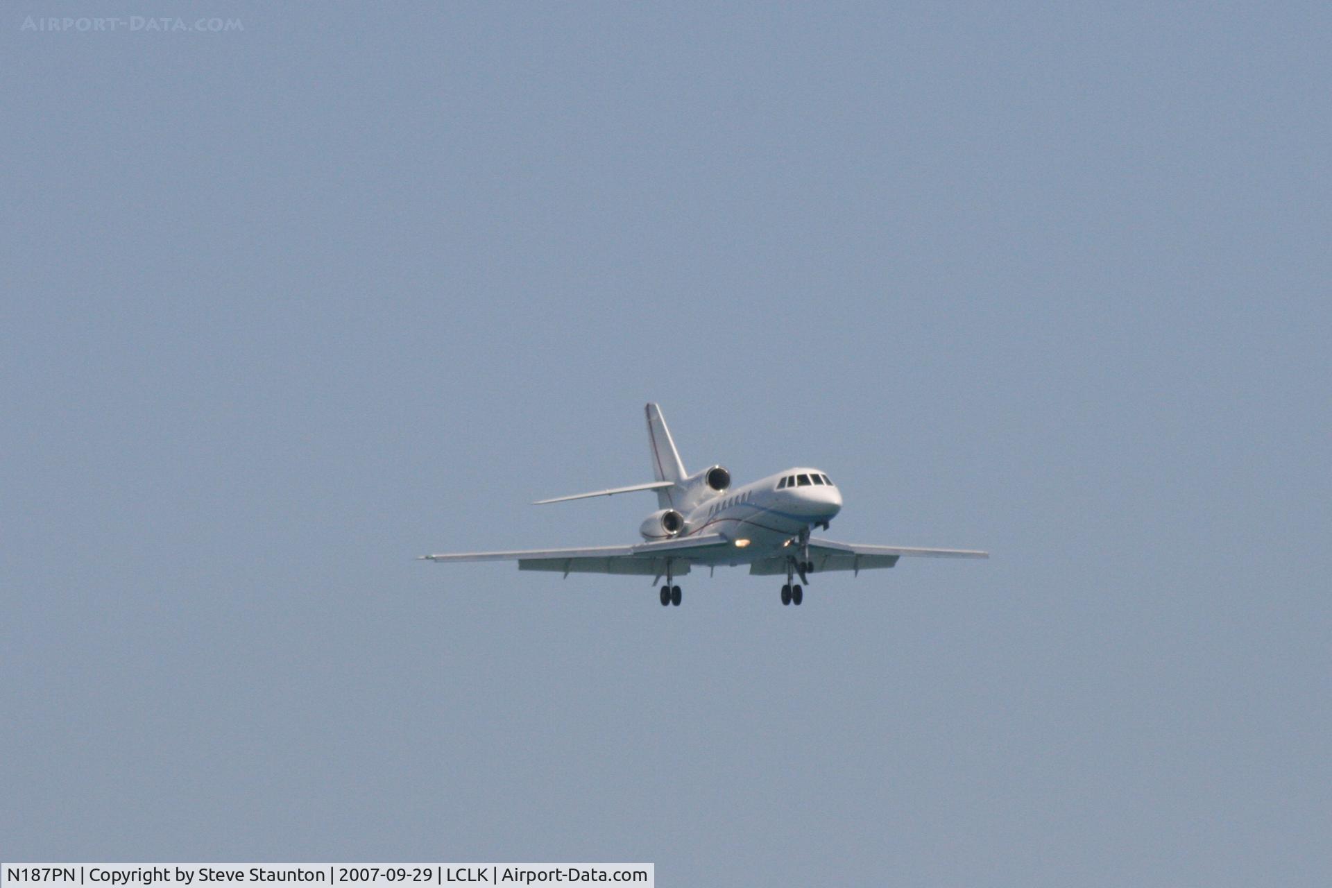 N187PN, 1988 Dassault Mystere Falcon 50 C/N 187, Taken on a beach in Larnaca 29th September 2007