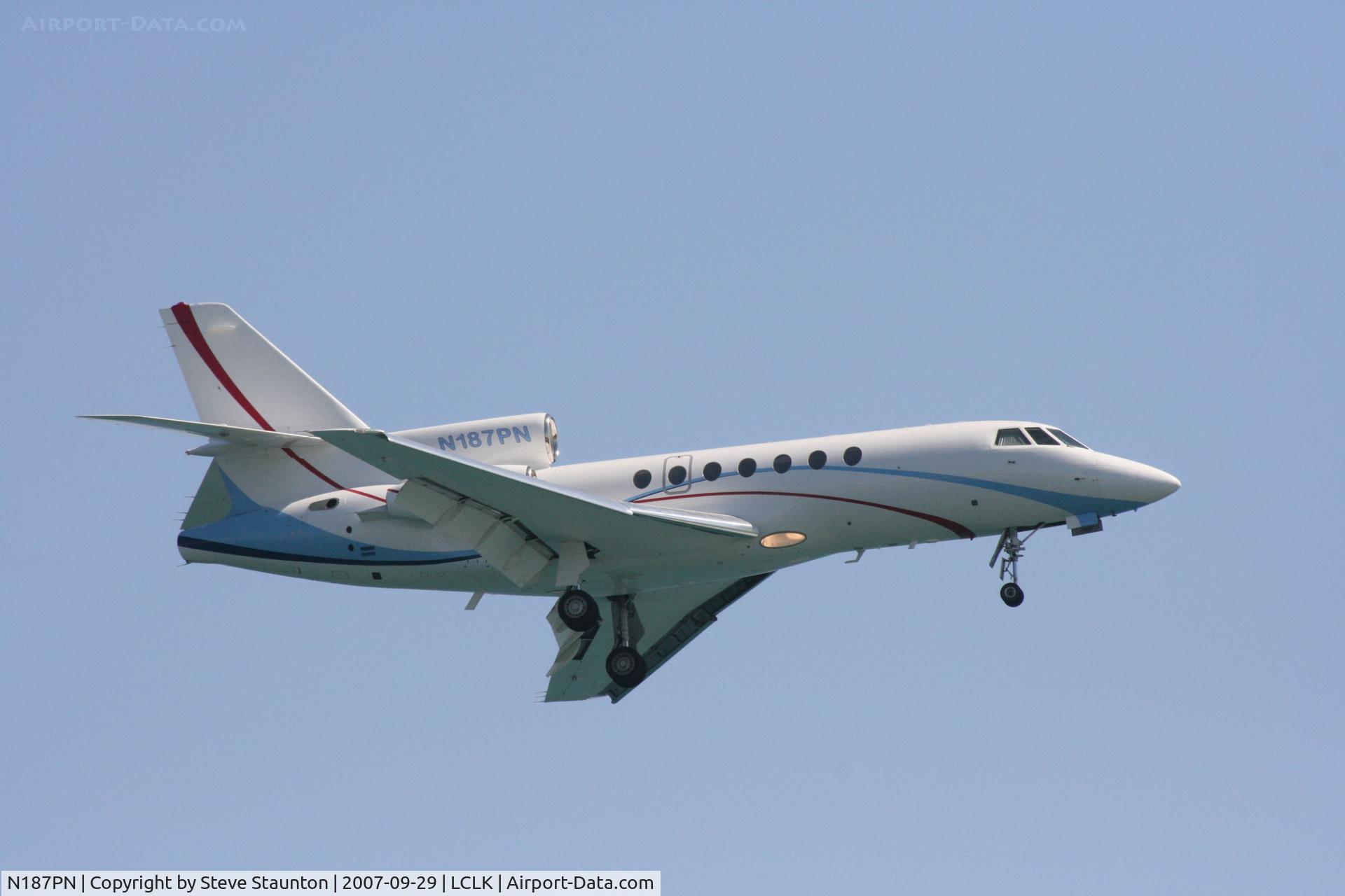 N187PN, 1988 Dassault Mystere Falcon 50 C/N 187, Taken on a beach in Larnaca 29th September 2007