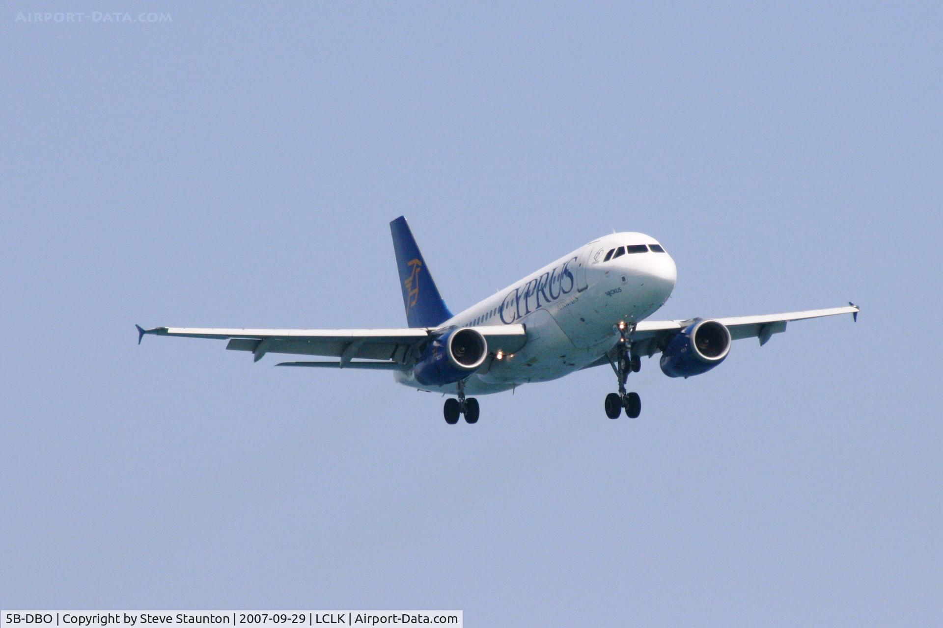 5B-DBO, 2002 Airbus A319-132 C/N 1729, Taken on a beach in Larnaca 29th September 2007