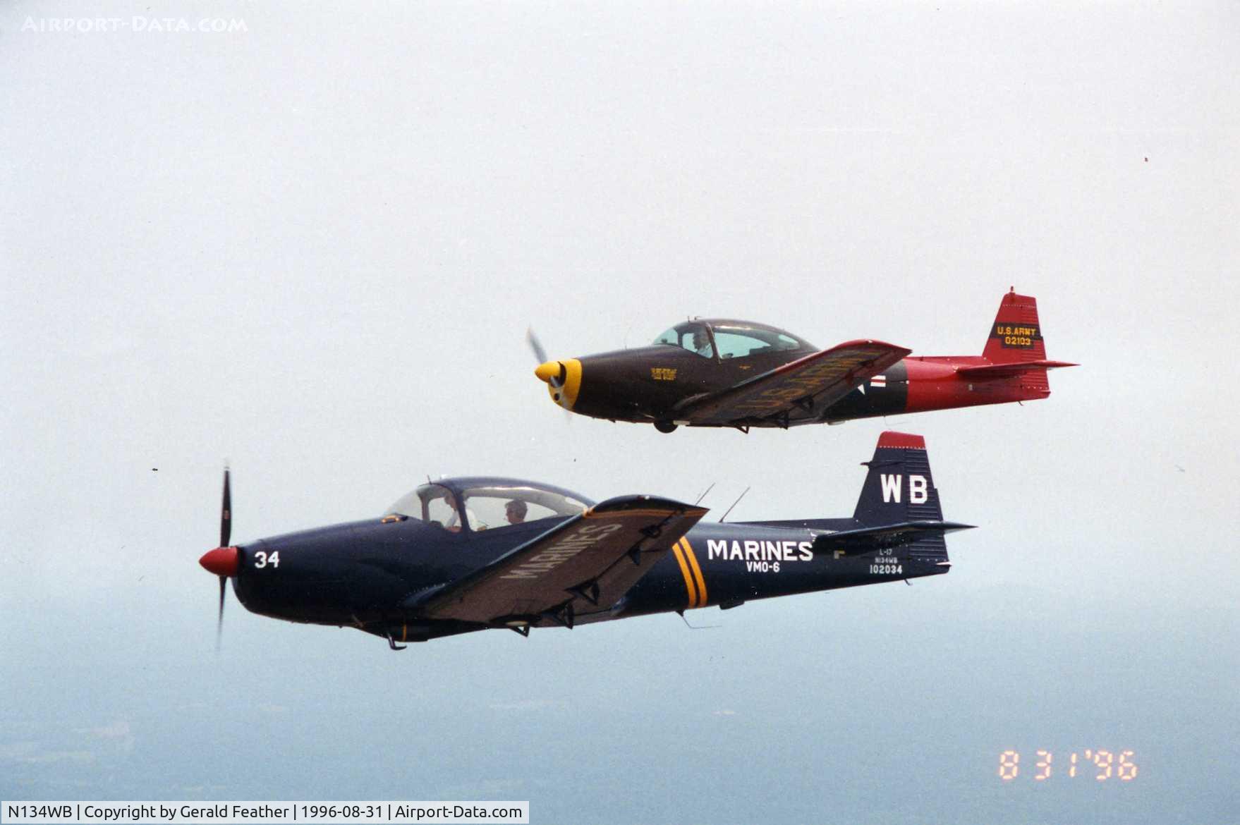 N134WB, 1950 Ryan Navion A C/N NAV-4-2034, Formation flying with N5203K (background) Warbird wannabes