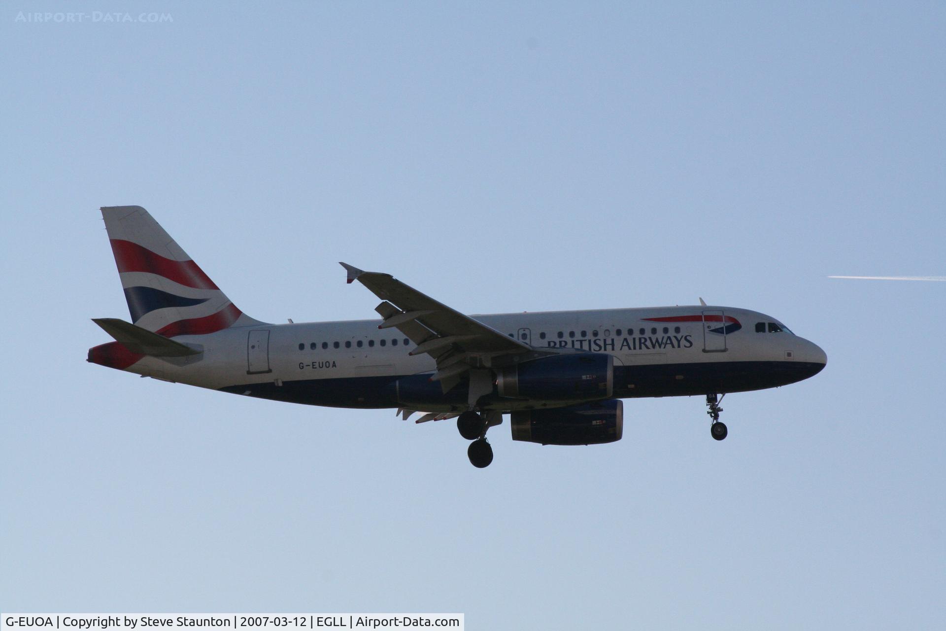 G-EUOA, 2001 Airbus A319-131 C/N 1513, Taken at Heathrow Airport March 2007