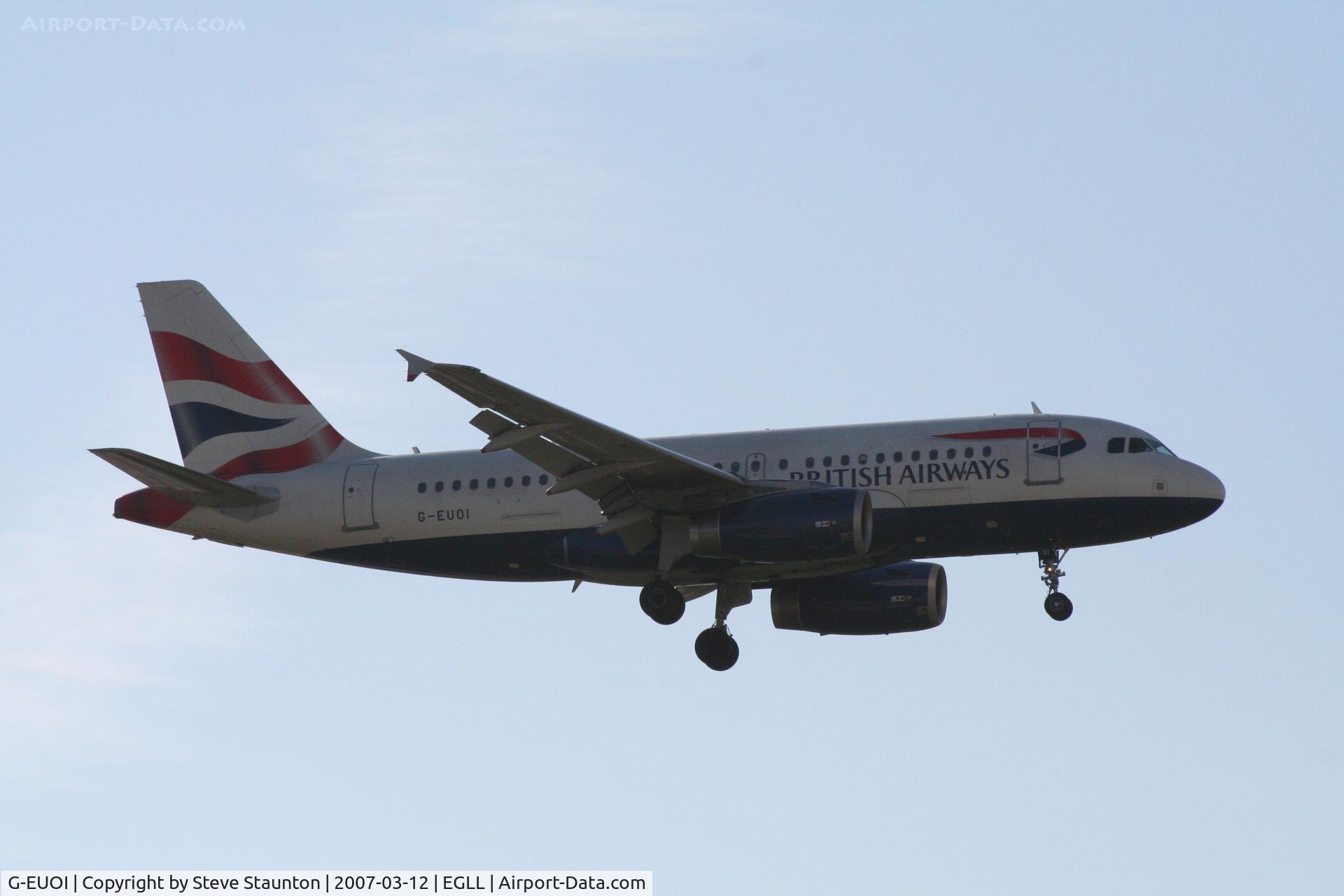 G-EUOI, 2001 Airbus A319-131 C/N 1606, Taken at Heathrow Airport March 2007