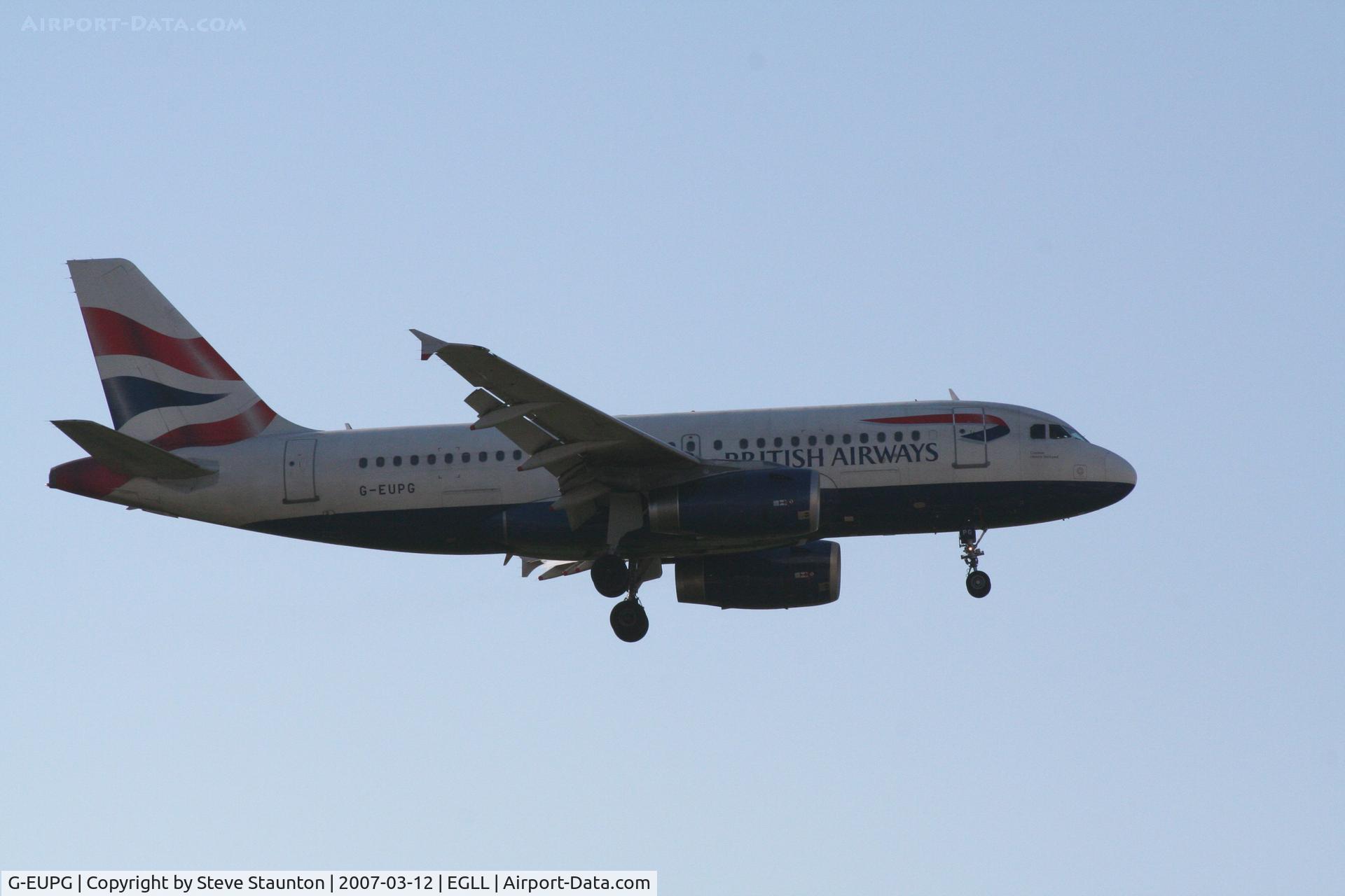 G-EUPG, 2000 Airbus A319-131 C/N 1222, Taken at Heathrow Airport March 2007