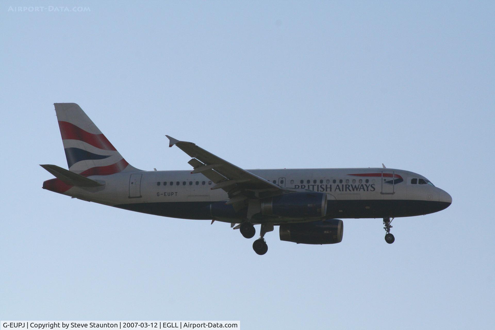 G-EUPJ, 2000 Airbus A319-131 C/N 1232, Taken at Heathrow Airport March 2007