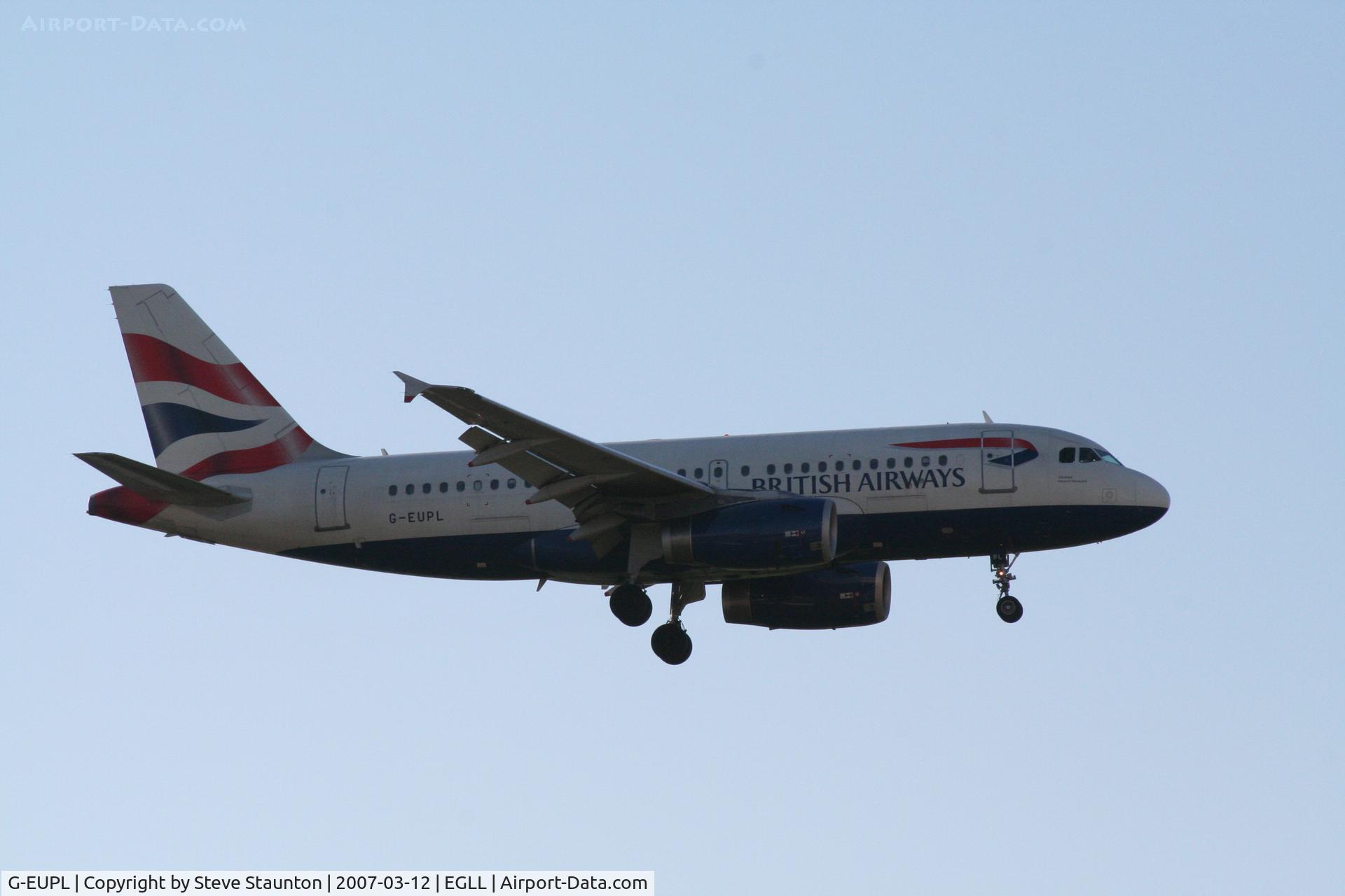 G-EUPL, 2000 Airbus A319-131 C/N 1239, Taken at Heathrow Airport March 2007
