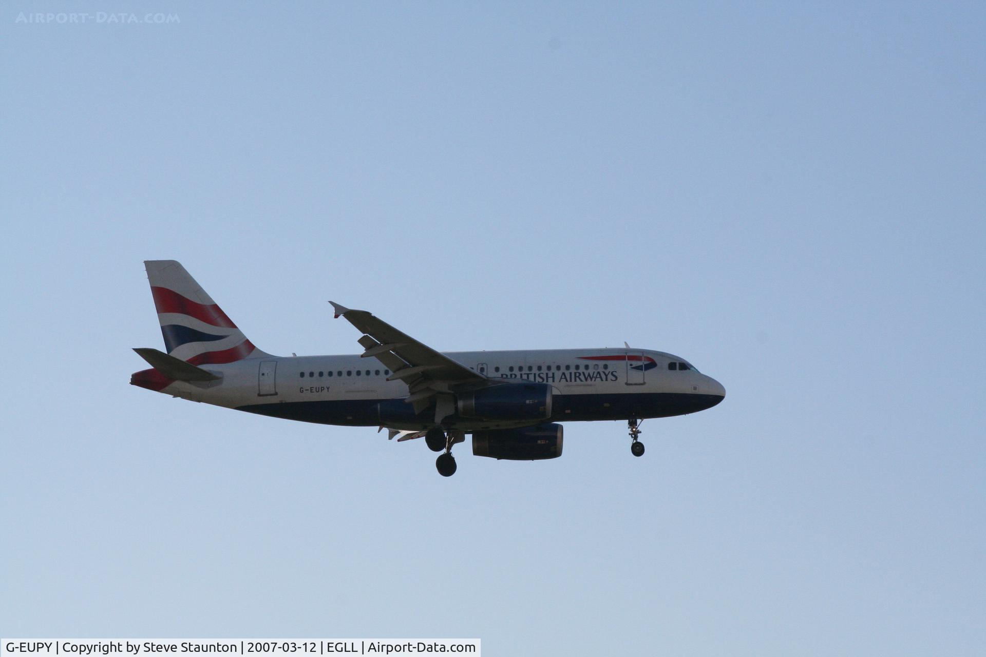 G-EUPY, 2001 Airbus A319-131 C/N 1466, Taken at Heathrow Airport March 2007