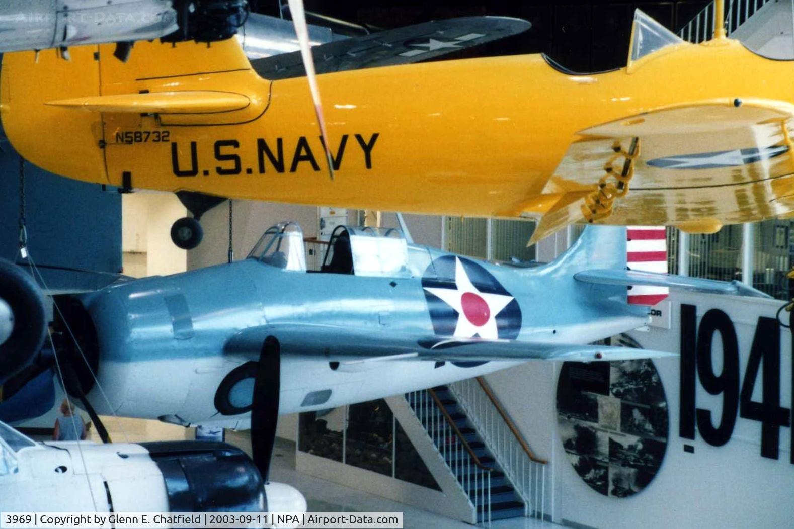 3969, Grumman F4F-3A Wildcat C/N 851, Wildcat at the National Museum of Naval Aviation.  Found in Lake Michigan