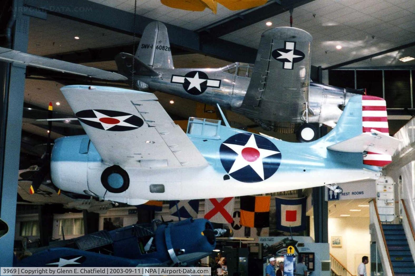 3969, Grumman F4F-3A Wildcat C/N 851, Wildcat at the National Museum of Naval Aviation.  Found in Lake Michigan