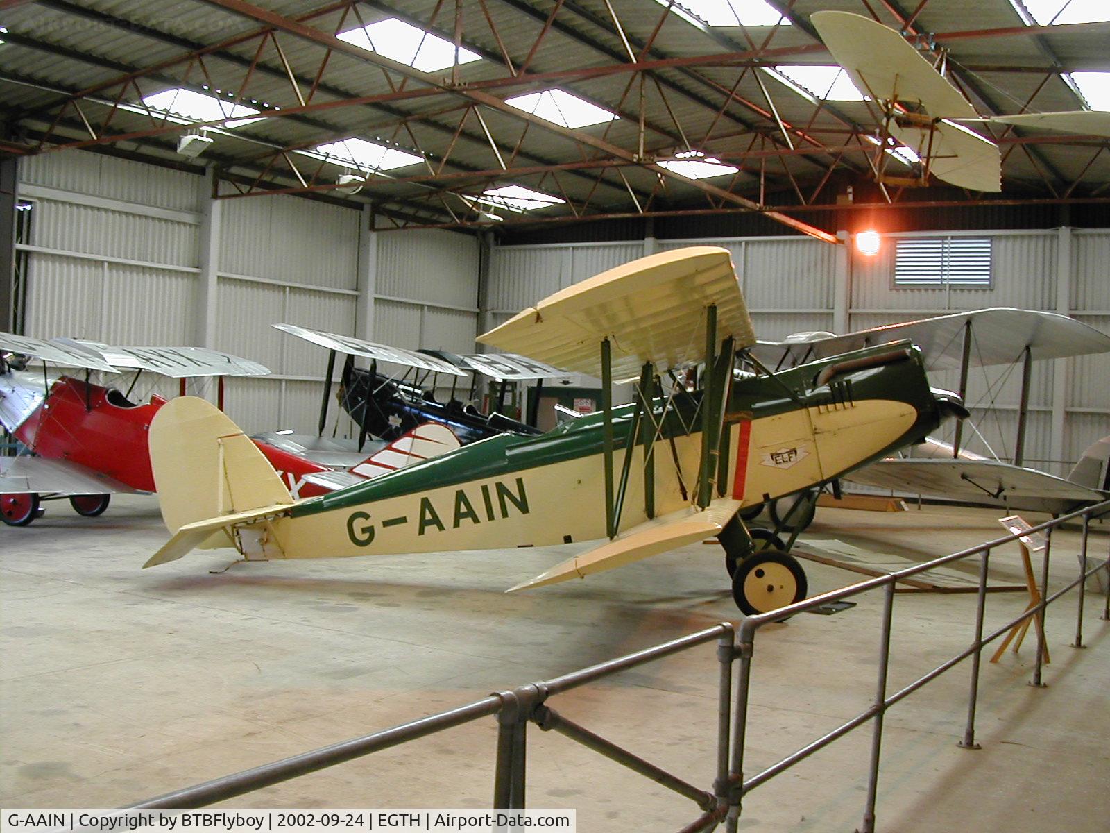G-AAIN, 1934 Parnall Elf II C/N J.6, Parnall Elf in the Shuttleworth collection at Old Warden aerodrome
