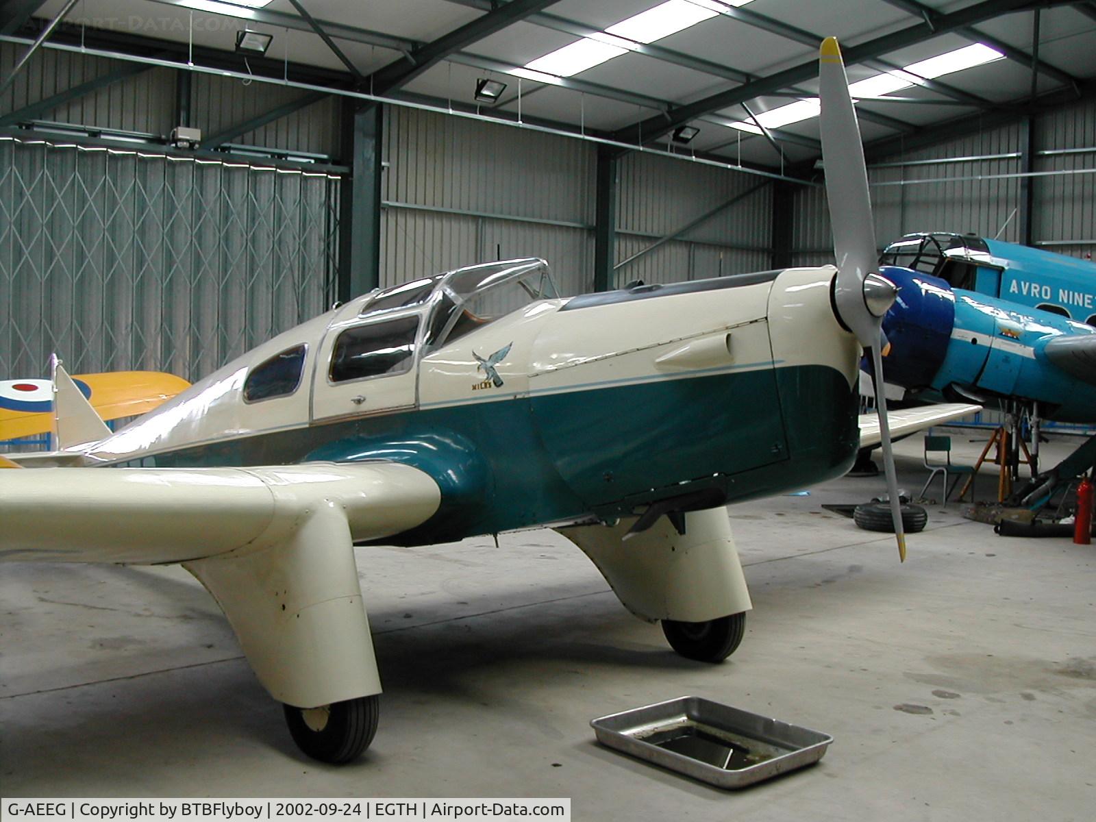 G-AEEG, 1936 Miles M-3A Falcon Major C/N 216, On display at the Shuttleworth collection Old Warden Aerodrome