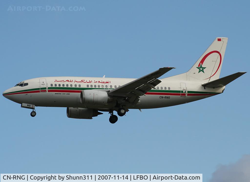 CN-RNG, 1995 Boeing 737-5B6 C/N 27679, Landing rwy 32L