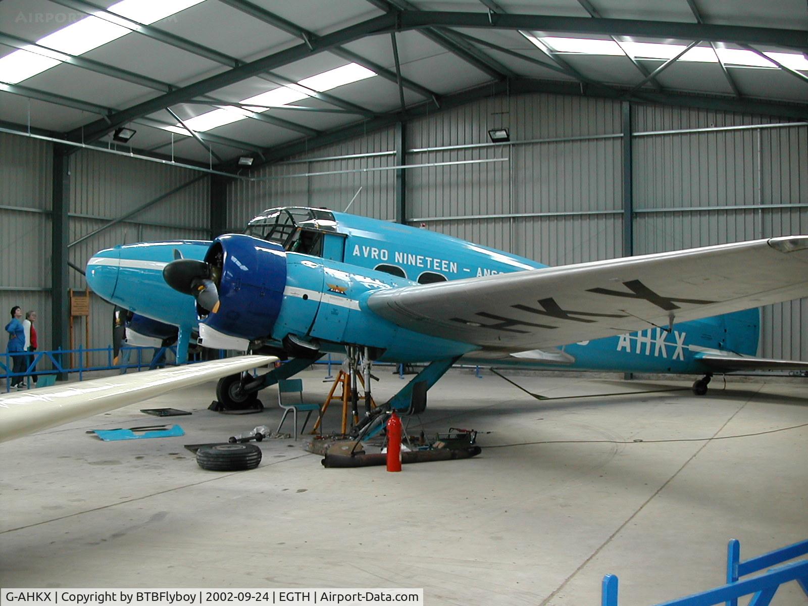 G-AHKX, 1946 Avro 652A Anson C.19 Series 2 C/N 1333, Avro Anson undergoing some maintenance while on display at Old Warden Aerodrome