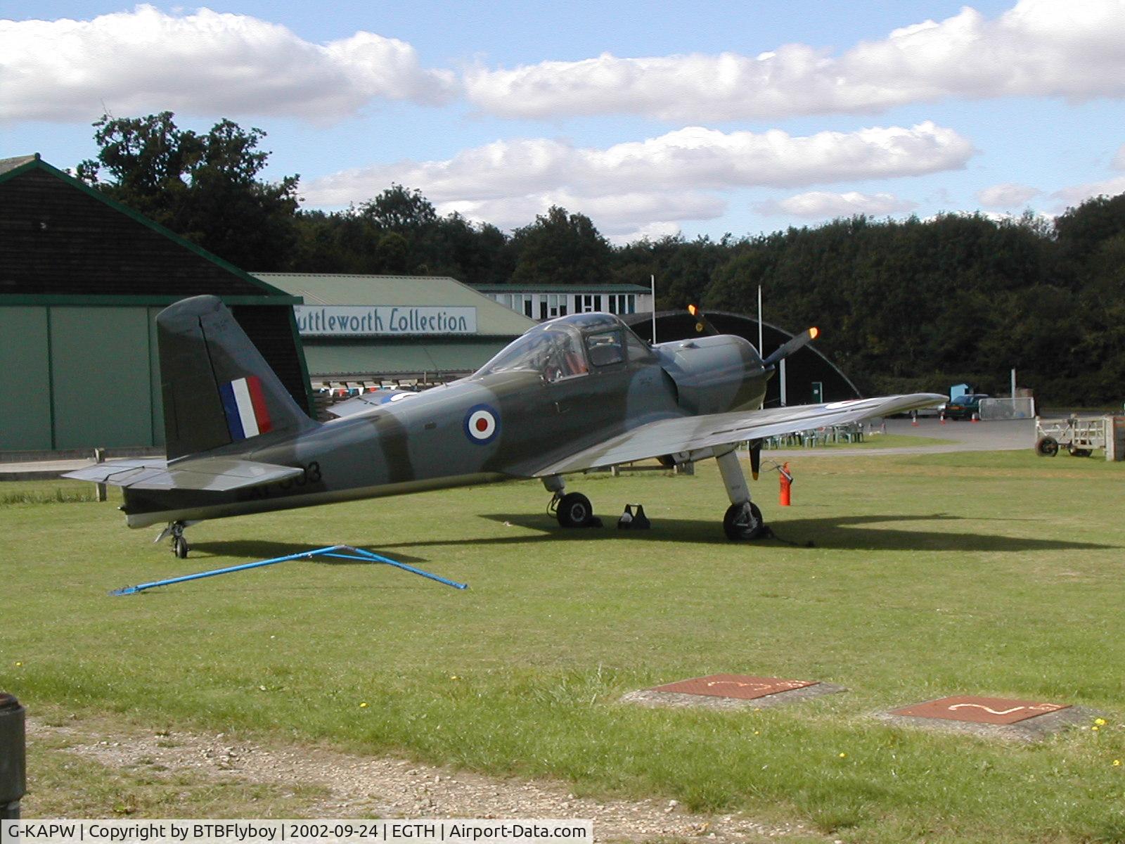 G-KAPW, 1955 Percival P-56 Provost T.1 C/N PAC/56/311, On the grass at the Shuttleworth collection, Old Warden Aerodrome