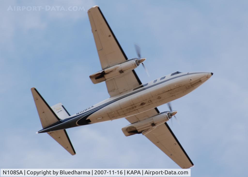 N108SA, 1977 Rockwell International 690B C/N 11416, Takeoff on 35R