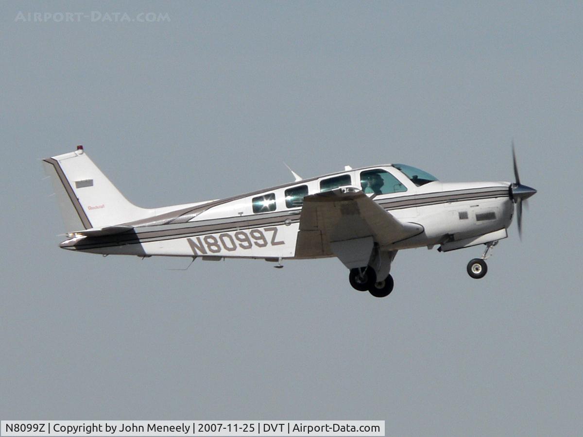 N8099Z, 1991 Beech B36TC Bonanza C/N EA-516, Departing to the east