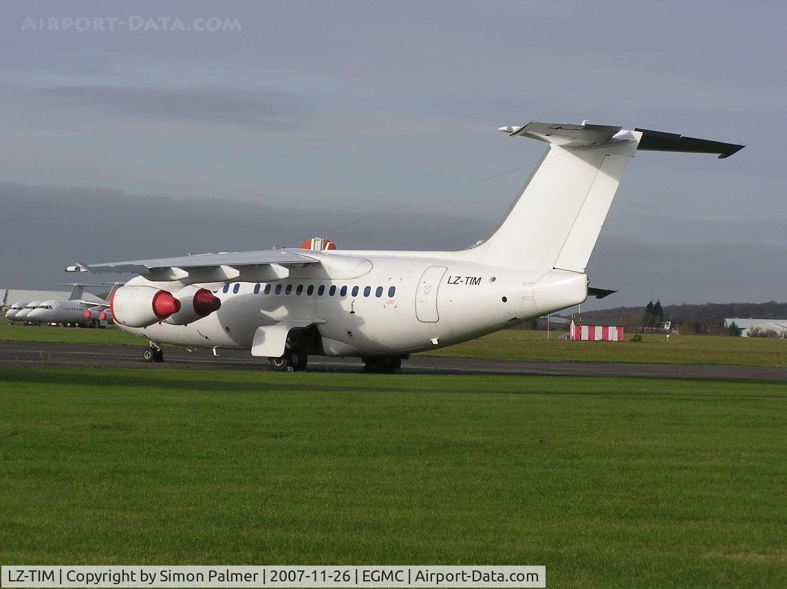 LZ-TIM, 1994 British Aerospace Avro 146-RJ70 C/N E1258, BAe 146 parked at Southend